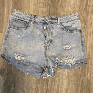 High waisted light wash Brandy Melville shorts